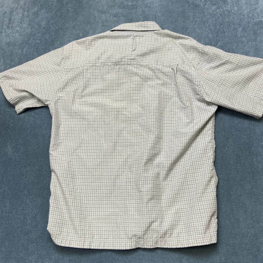 The North Face Shirt Mens Large Gray Check Mesh Lined Travel Outdoor Button Up
